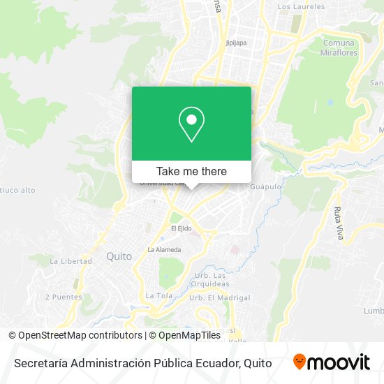 Mapa de Secretaría Administración Pública Ecuador