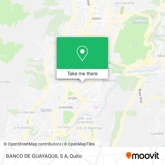 Mapa de BANCO DE GUAYAQUIL S A