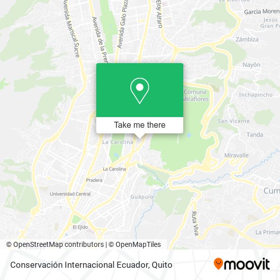 Conservación Internacional Ecuador map