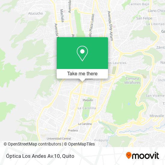 Mapa de Óptica Los Andes Av.10
