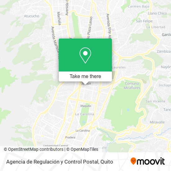 Mapa de Agencia de Regulación y Control Postal