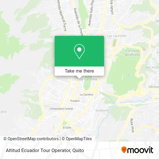 Mapa de Altitud Ecuador Tour Operator
