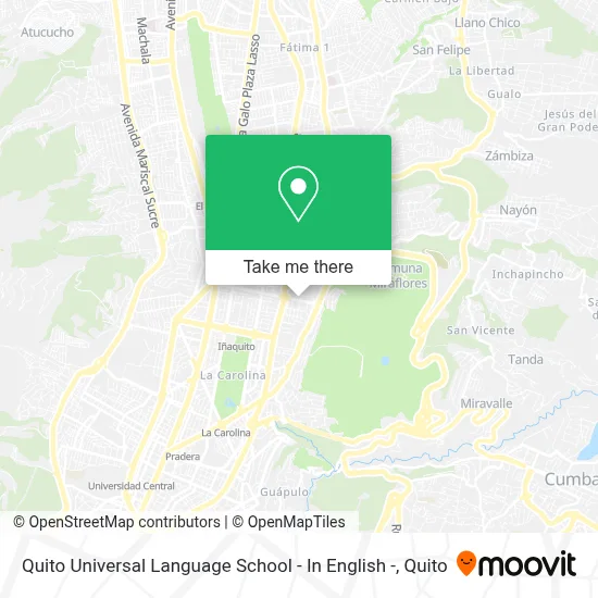 Quito Universal Language School - In English - map
