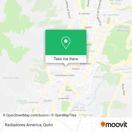 Radiadores America map