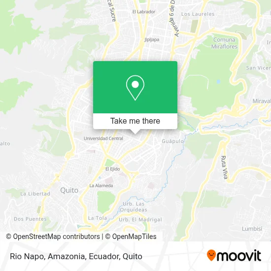 Rio Napo, Amazonia, Ecuador map