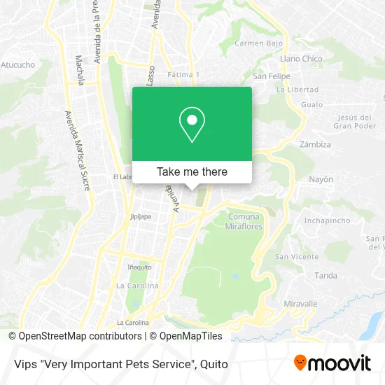 Vips "Very Important Pets Service" map
