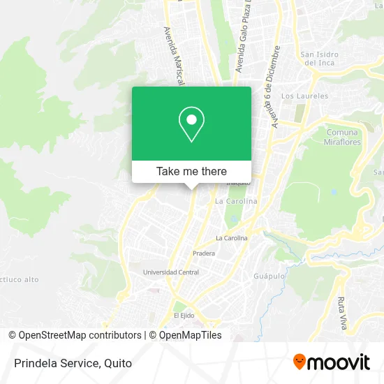 Prindela Service map