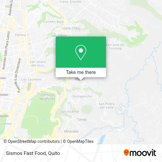 Sismos Fast Food map