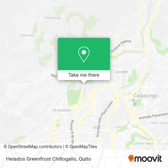 Helados Greenfrost Chillogallo map