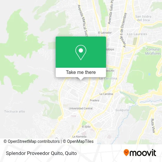 Splendor Proveedor Quito map