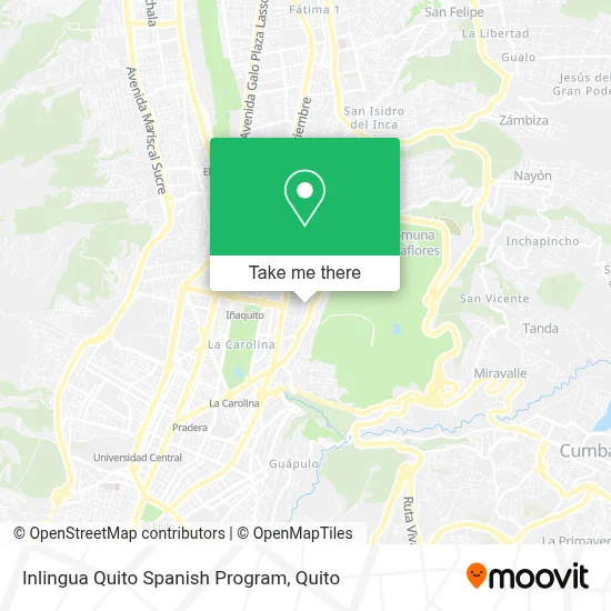 Inlingua Quito Spanish Program map