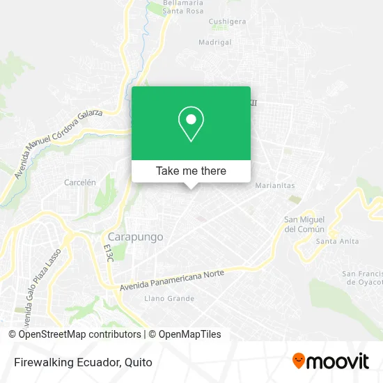 Firewalking Ecuador map