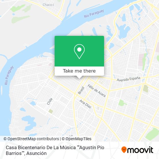 Casa Bicentenario De La Música ""Agustín Pío Barrios"" map