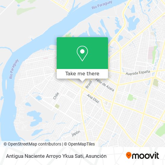 Antigua Naciente Arroyo Ykua Sati map