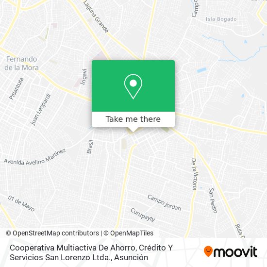 Cooperativa Multiactiva De Ahorro, Crédito Y Servicios San Lorenzo Ltda. map