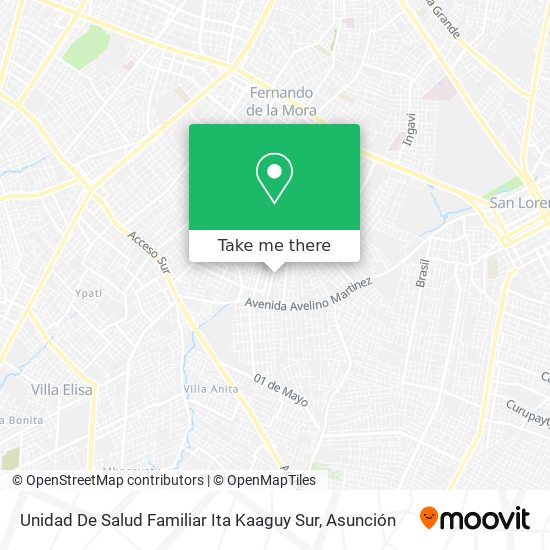 Unidad De Salud Familiar Ita Kaaguy Sur map