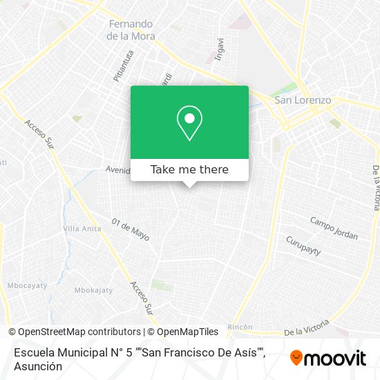 Mapa de Escuela Municipal N° 5 ""San Francisco De Asís""