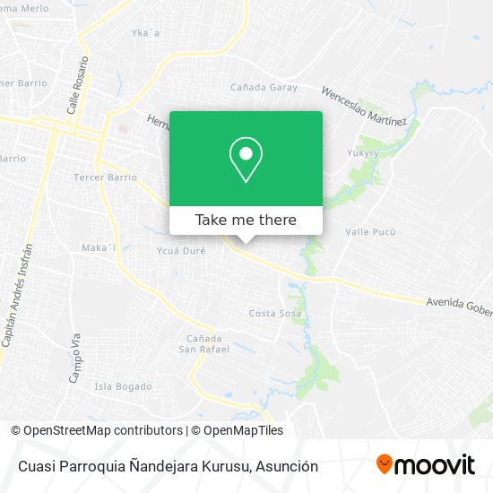 Mapa de Cuasi Parroquia Ñandejara Kurusu