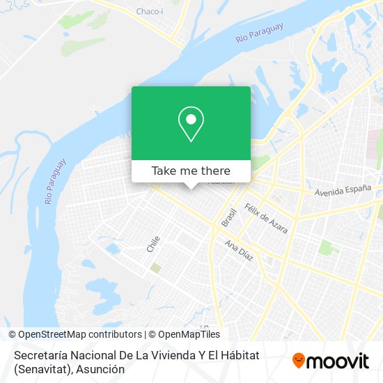 Mapa de Secretaría Nacional De La Vivienda Y El Hábitat (Senavitat)