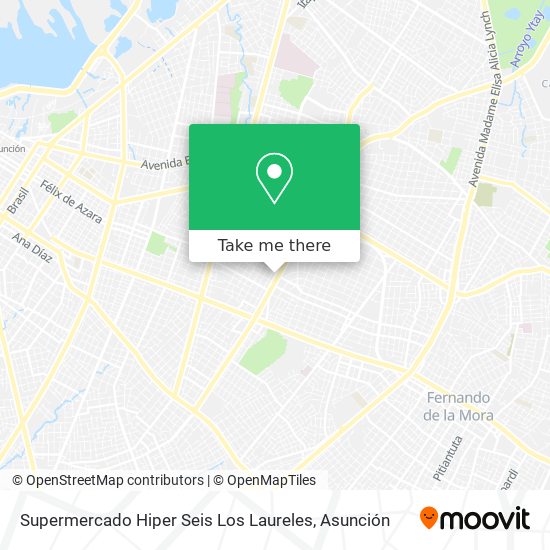 Mapa de Supermercado Hiper Seis Los Laureles