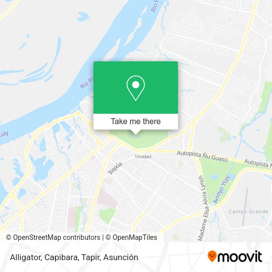 Alligator, Capibara, Tapir map