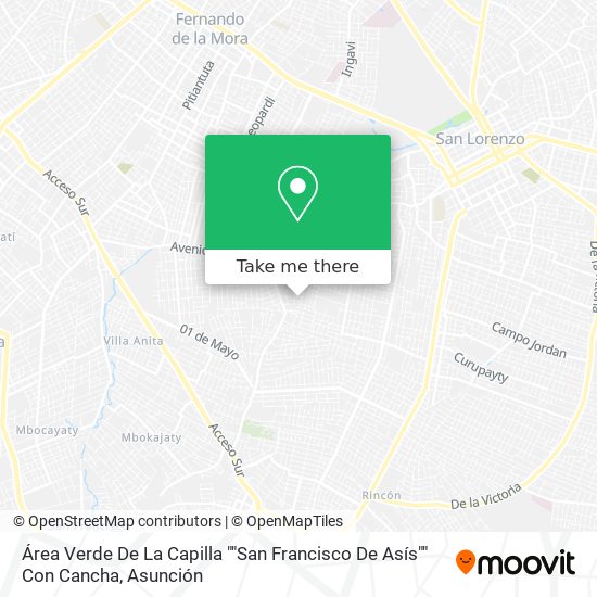 Mapa de Área Verde De La Capilla ""San Francisco De Asís"" Con Cancha