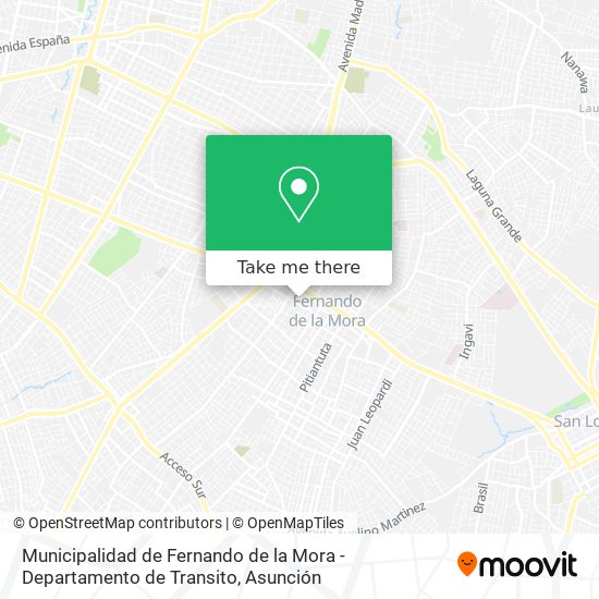 Mapa de Municipalidad de Fernando de la Mora - Departamento de Transito