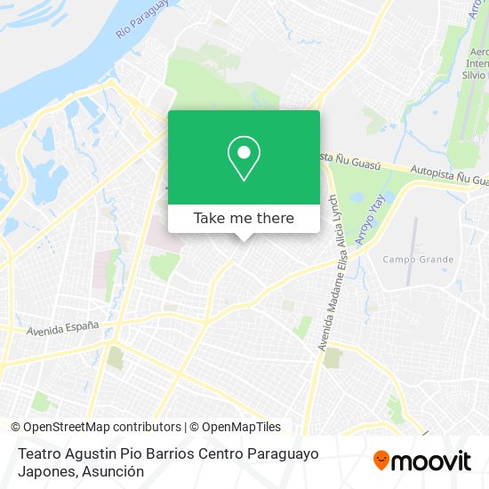 Teatro Agustin Pio Barrios Centro Paraguayo Japones map