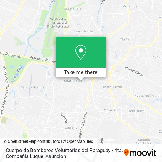 Cuerpo de Bomberos Voluntarios del Paraguay - 4ta. Compañía Luque map