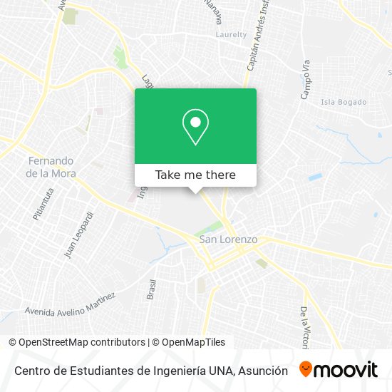 Mapa de Centro de Estudiantes de Ingeniería UNA