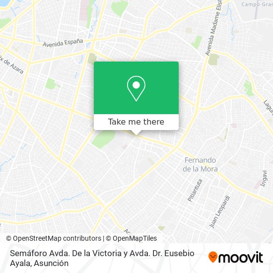 Semáforo Avda. De la Victoria y Avda. Dr. Eusebio Ayala map
