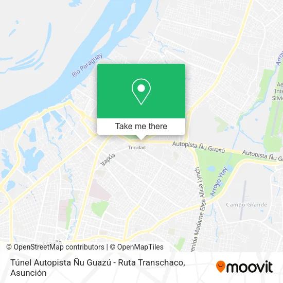 Túnel Autopista Ñu Guazú - Ruta Transchaco map