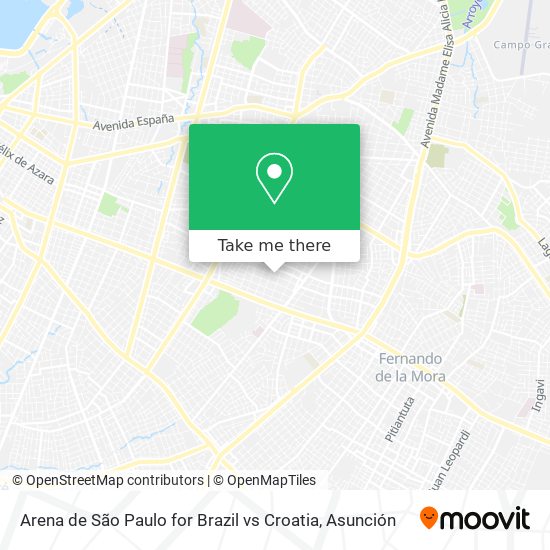 Arena de São Paulo for Brazil vs Croatia map