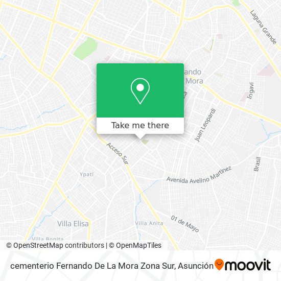 cementerio Fernando De La Mora Zona Sur map