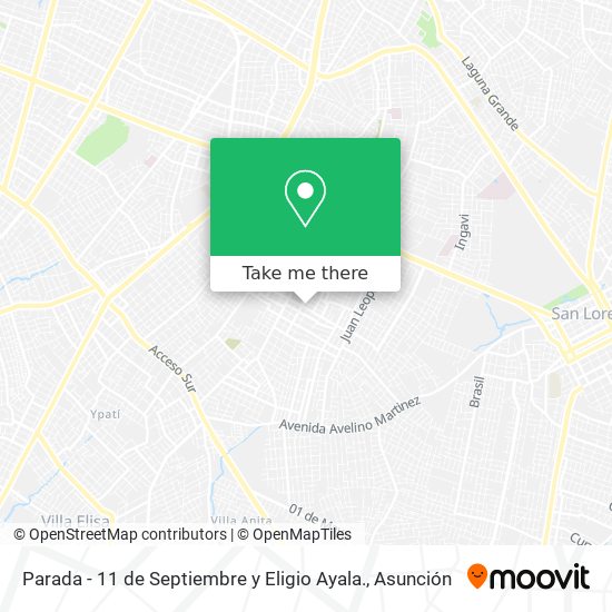 Mapa de Parada - 11 de Septiembre y Eligio Ayala.