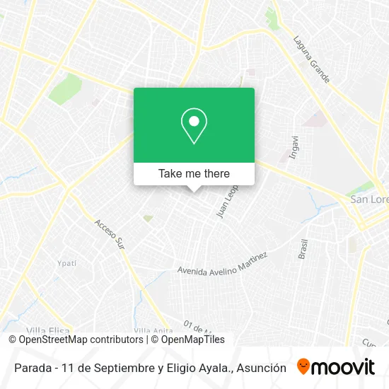 Parada - 11 de Septiembre y Eligio Ayala. map