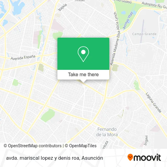 avda. mariscal lopez y denis roa map