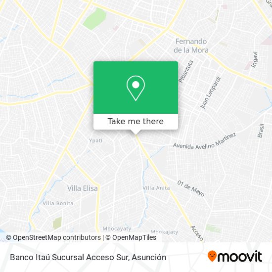Banco Itaú Sucursal Acceso Sur map