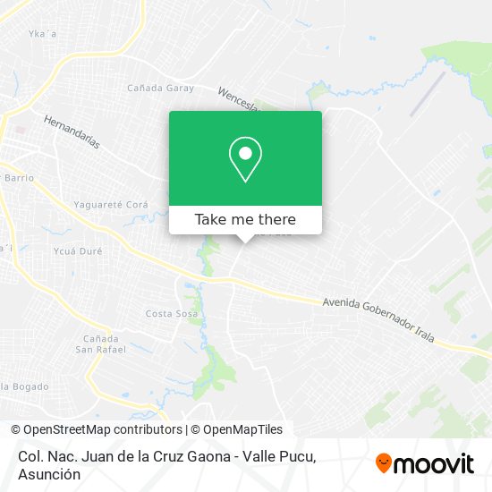 Mapa de Col. Nac. Juan de la Cruz Gaona - Valle Pucu
