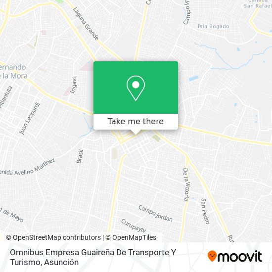 Mapa de Omnibus Empresa Guaireña De Transporte Y Turismo