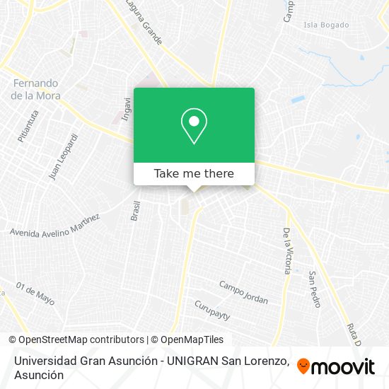 Universidad Gran Asunción - UNIGRAN San Lorenzo map
