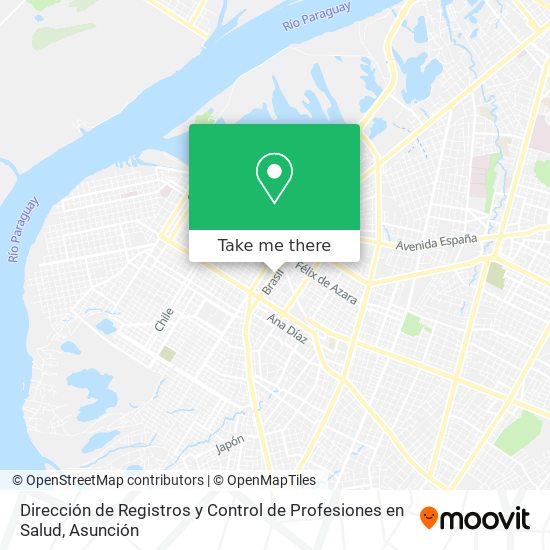 Mapa de Dirección de Registros y Control de Profesiones en Salud