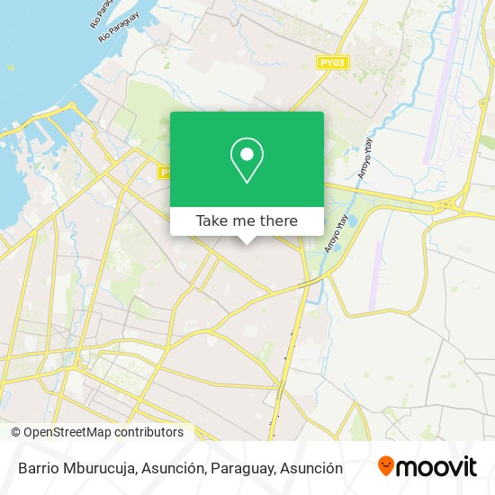 Barrio Mburucuja, Asunción, Paraguay map