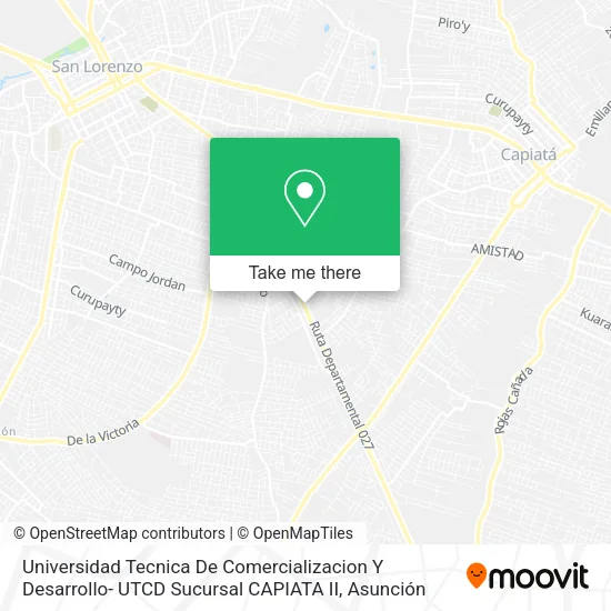 Universidad Tecnica De Comercializacion Y Desarrollo- UTCD Sucursal CAPIATA II map