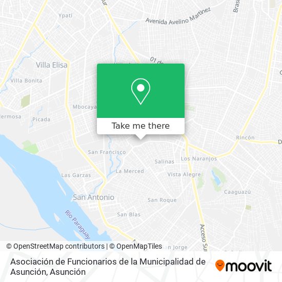 Asociación de Funcionarios de la Municipalidad de Asunción map
