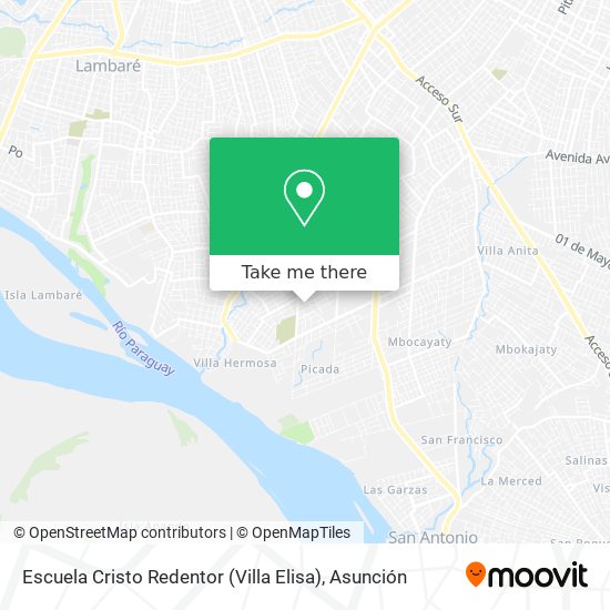 Mapa de Escuela Cristo Redentor (Villa Elisa)