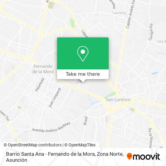 Barrio Santa Ana - Fernando de la Mora, Zona Norte map