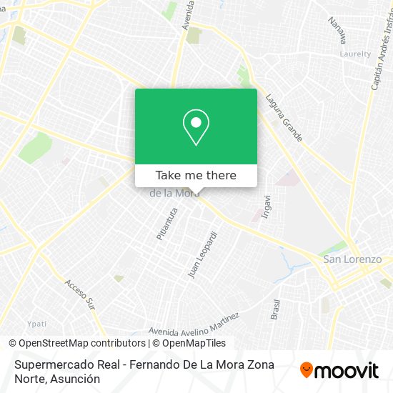 Supermercado Real - Fernando De La Mora Zona Norte map