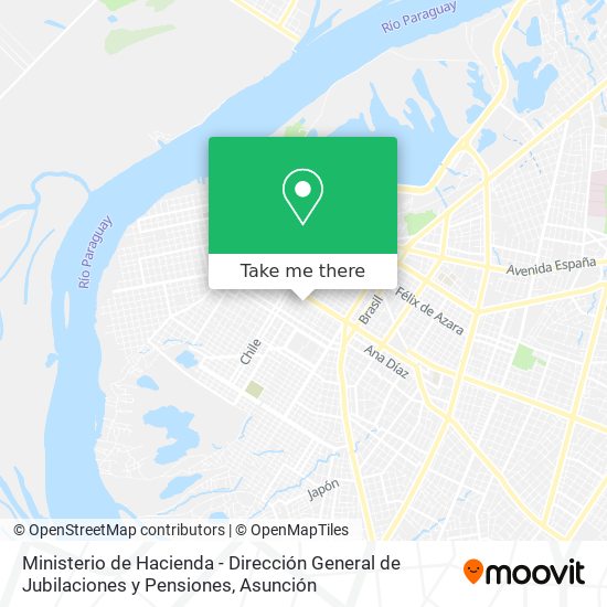 Mapa de Ministerio de Hacienda - Dirección General de Jubilaciones y Pensiones