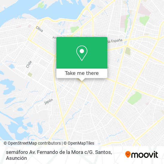 semáforo Av. Fernando de la Mora c / G. Santos map